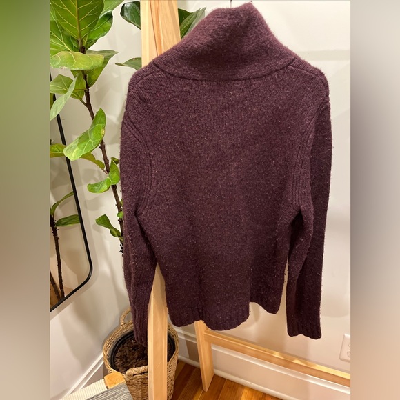 Rag And Bone Sweater Button Soft Wool Oversized Knit Burgundy Maroon Xl - Picture 5 of 5